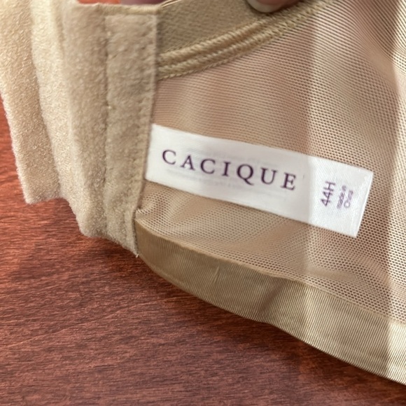 CACIQUE 44H Women Bra Plus Size Underwire Tan 4 Row Hooks New - Picture 6 of 9